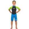 Hyperflex Access Child's 2mm Backzip Springsuit Wetsuit - Blue/Green 1 Hyperflex Access Child's 2mm Backzip Springsuit Wetsuit - Blue/Green -Passion Sports Store 0000 XA620CB 80 bz shorty green blue FRONT wModel