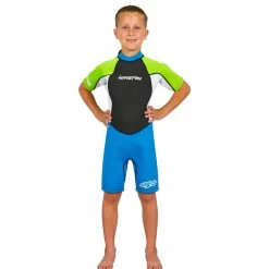 Hyperflex Access Child's 2mm Backzip Springsuit Wetsuit - Blue/Green