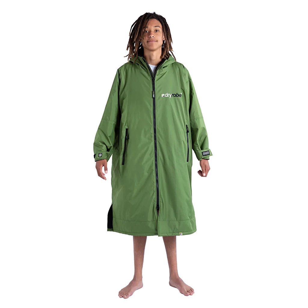 Dryrobe® Advanced Long Sleeve Changing Robe - Dark Green/Black 3 Dryrobe® Advanced Long Sleeve Changing Robe - Dark Green/Black