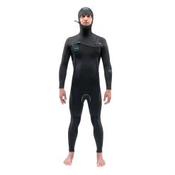 Dakine Mens Mission 4/3mm Chest Zip Hooded Wetsuit - 22/Black