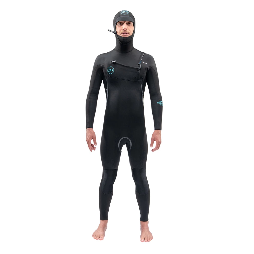 Dakine Mens Mission 4/3mm Chest Zip Hooded Wetsuit - 22/Black 3 Dakine Mens Mission 4/3mm Chest Zip Hooded Wetsuit - 22/Black