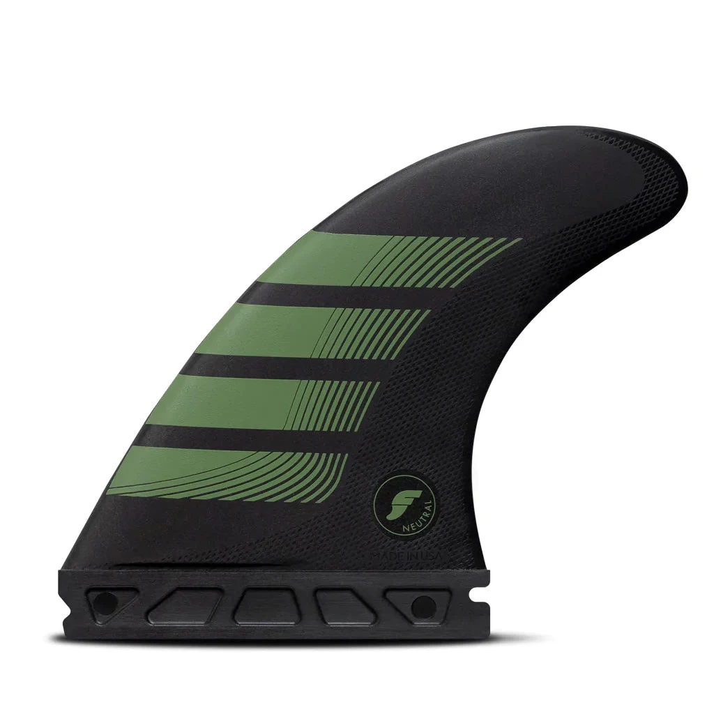Futures Fins - F8 Alpha Tri-Fin Set - Carbon/Olive 3 Futures Fins - F8 Alpha Tri-Fin Set - Carbon/Olive