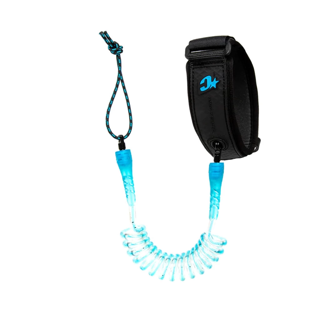 Creatures Coiled Reliance Bicep Strap Large Leash - Cyan Speckle Black 3 Creatures Coiled Reliance Bicep Strap Large Leash - Cyan Speckle Black