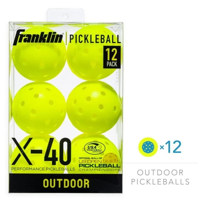 Franklin X-40 Outdoor Pickleball 12 Pack - Optic 5 Franklin X-40 Outdoor Pickleball 12 Pack - Optic - Image 3