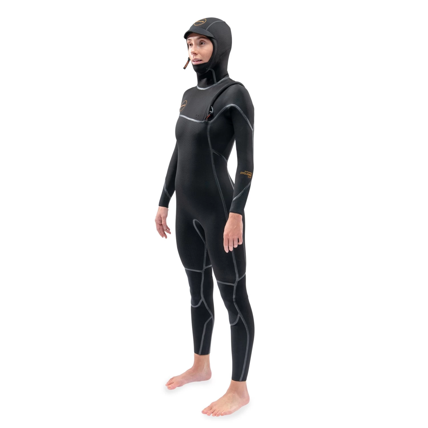 Dakine Womens Cyclone 5/4mm Zip Free Hooded Wetsuit - Black 4 Dakine Womens Cyclone 5/4mm Zip Free Hooded Wetsuit - Black - Image 2