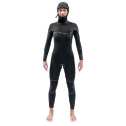 Dakine Womens Cyclone 5/4mm Zip Free Hooded Wetsuit - Black