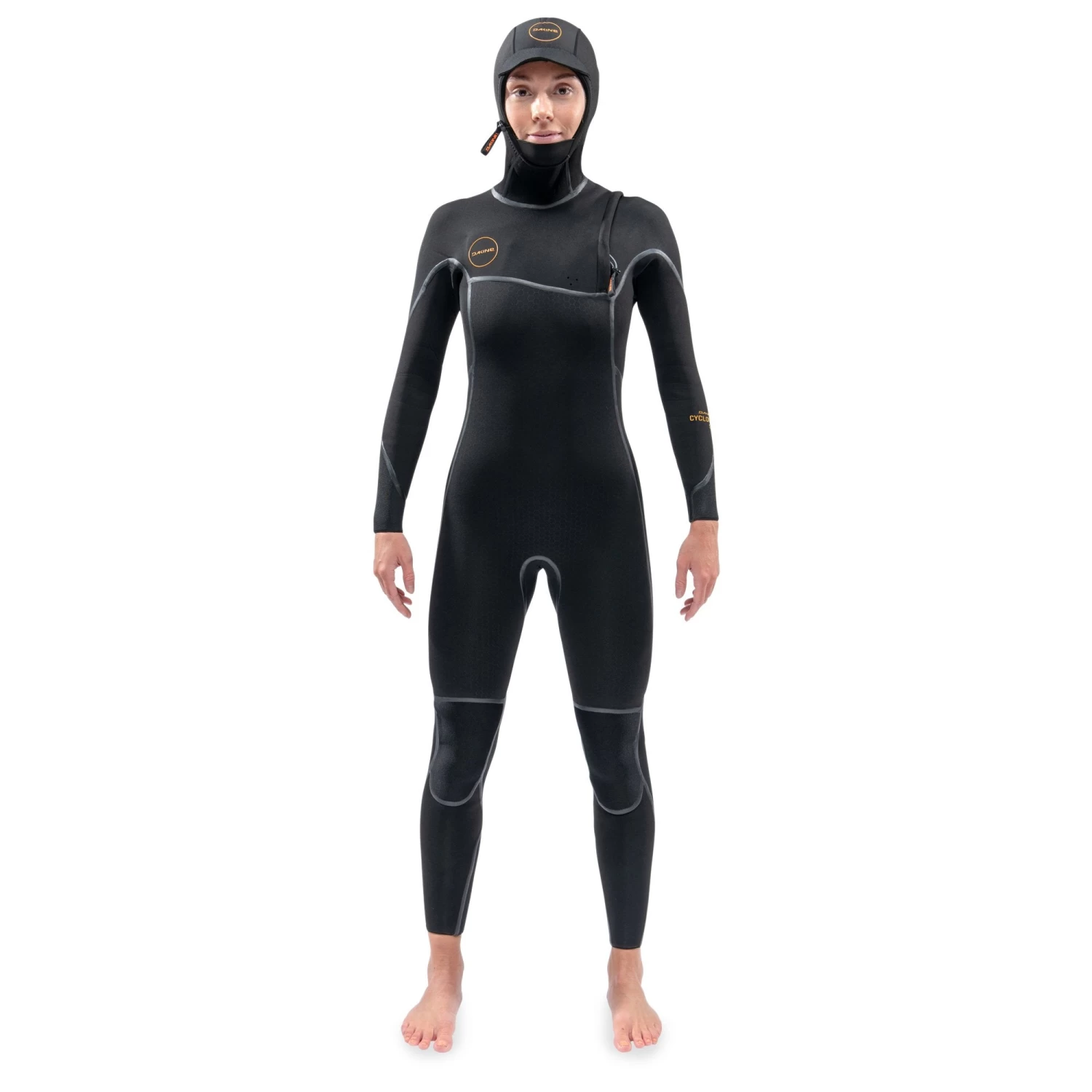 Dakine Womens Cyclone 5/4mm Zip Free Hooded Wetsuit - Black 3 Dakine Womens Cyclone 5/4mm Zip Free Hooded Wetsuit - Black