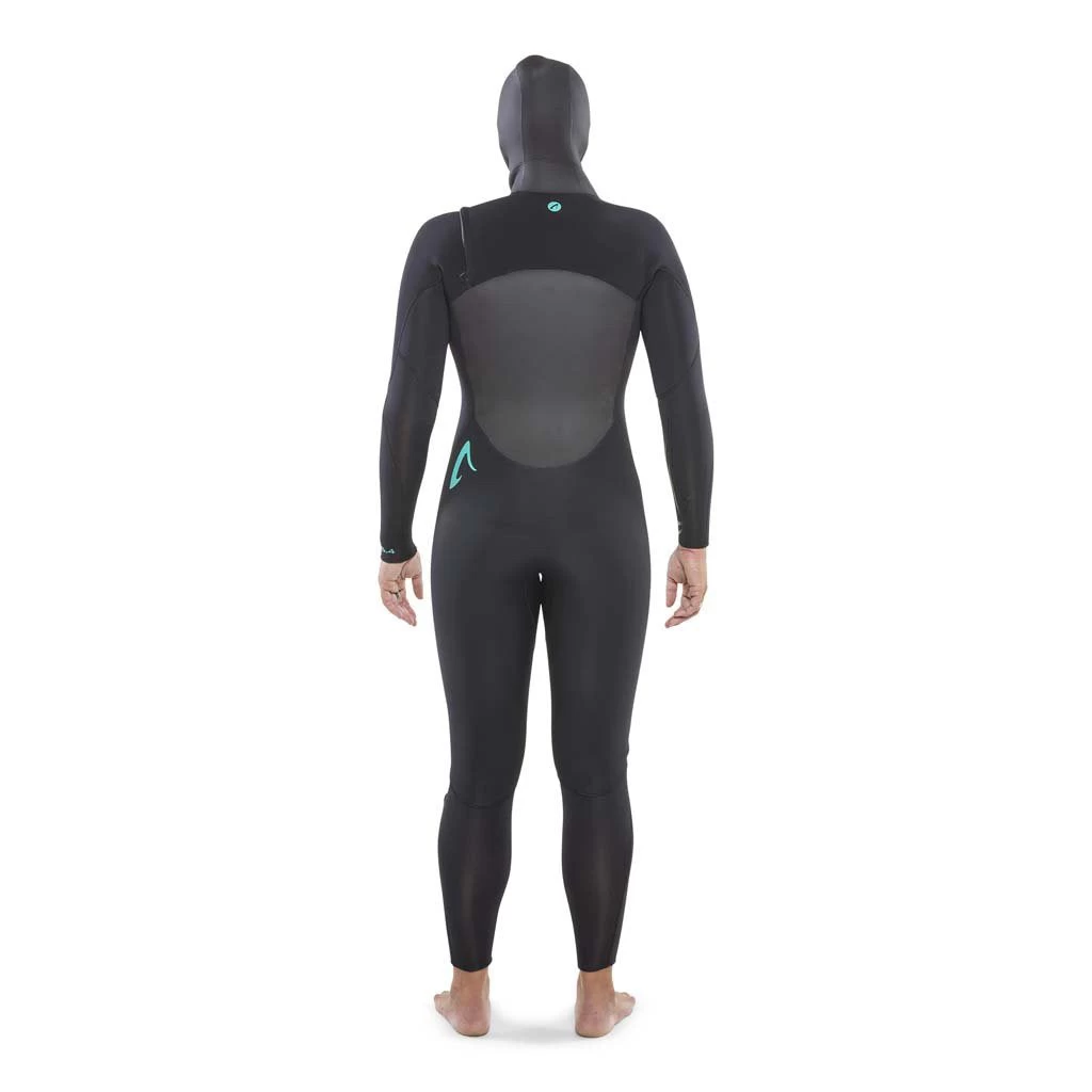 Isurus Ti-Ember Womens 5.4 Hooded Chest Zip Wetsuit - Black 4 Isurus Ti-Ember Womens 5.4 Hooded Chest Zip Wetsuit - Black - Image 2