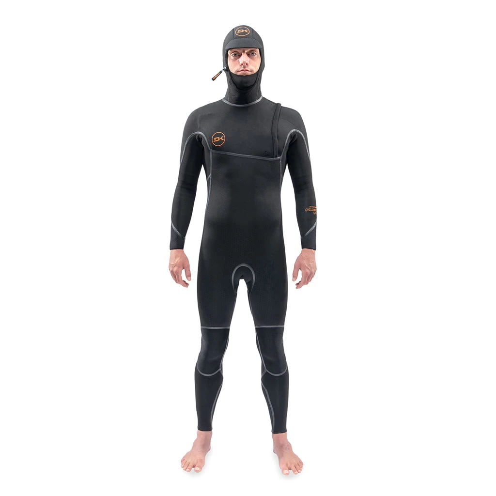 Dakine Mens Cyclone 5/4mm Zip Free Hooded Wetsuit - Black 2 Dakine Mens Cyclone 5/4mm Zip Free Hooded Wetsuit - Black