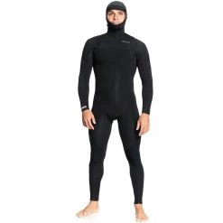 Quiksilver Men's 5/4/3mm Everyday Sessions Hooded Chest Zip Wetsuit - Black